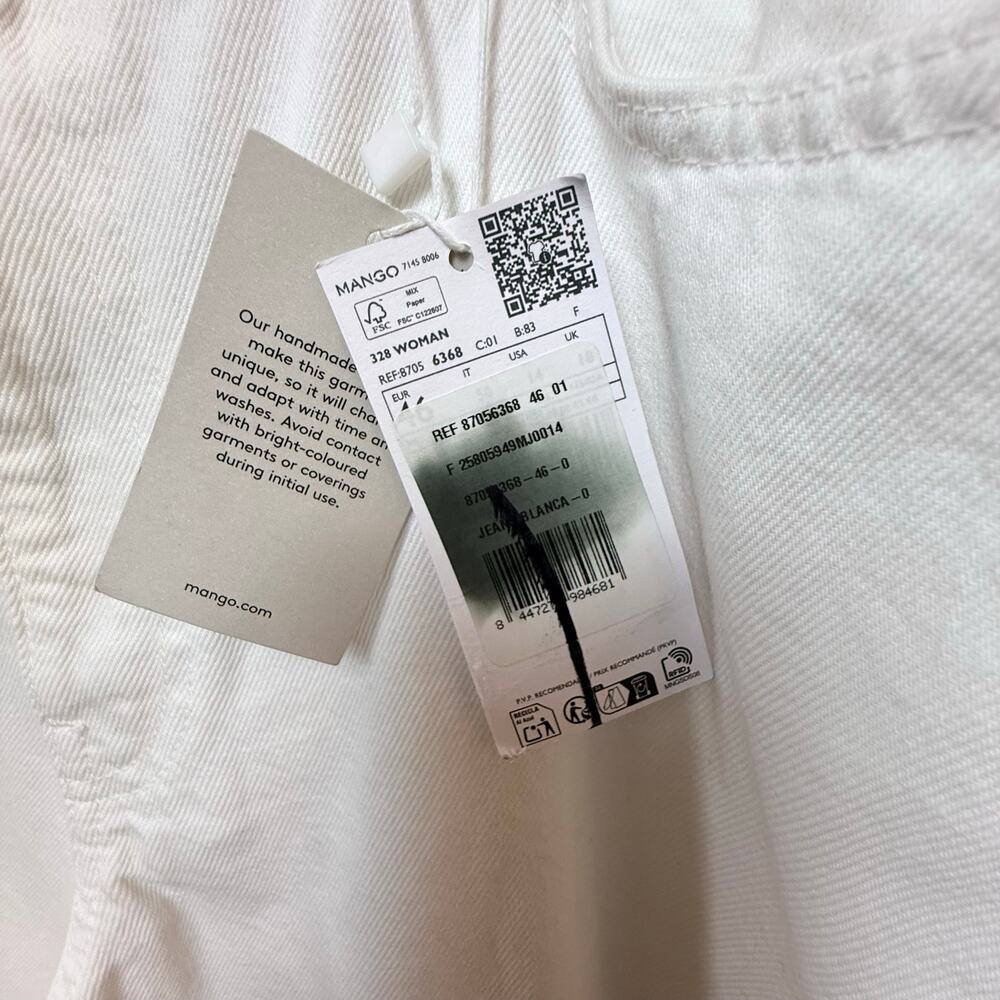 MANGO Midrise Straight Jeans in White Sz 14 - Picture 9 of 14